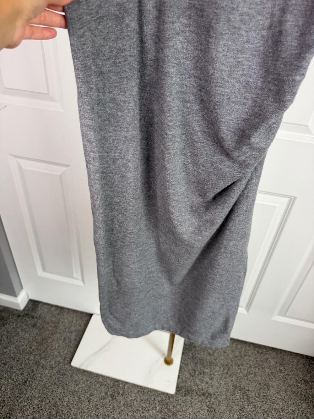 Express Gray Ruched Knit Maxi Skirt Size M NWOT - Picture 5 of 9